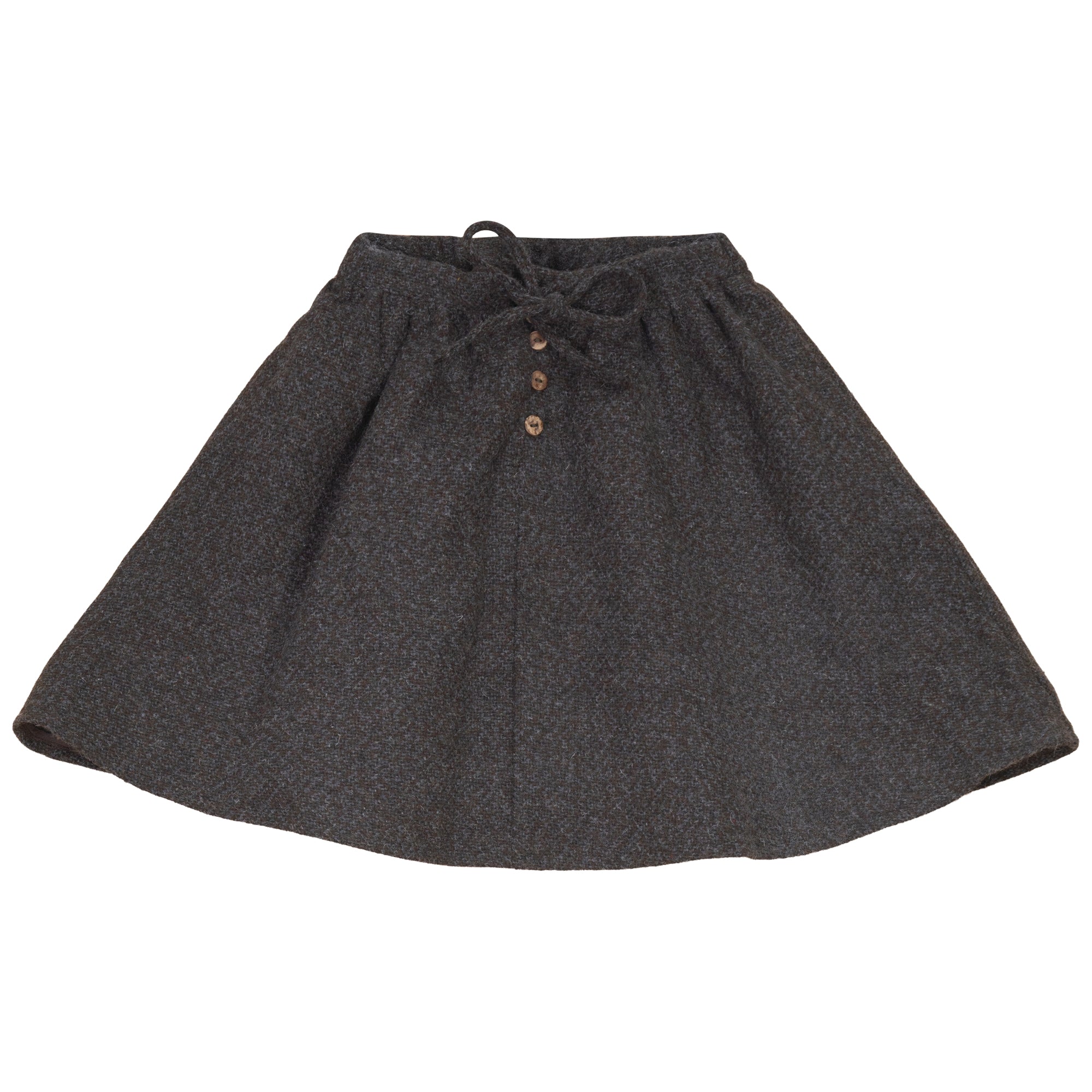 Calla Lili Grey/Brown Tweed Skirt With Drawstring