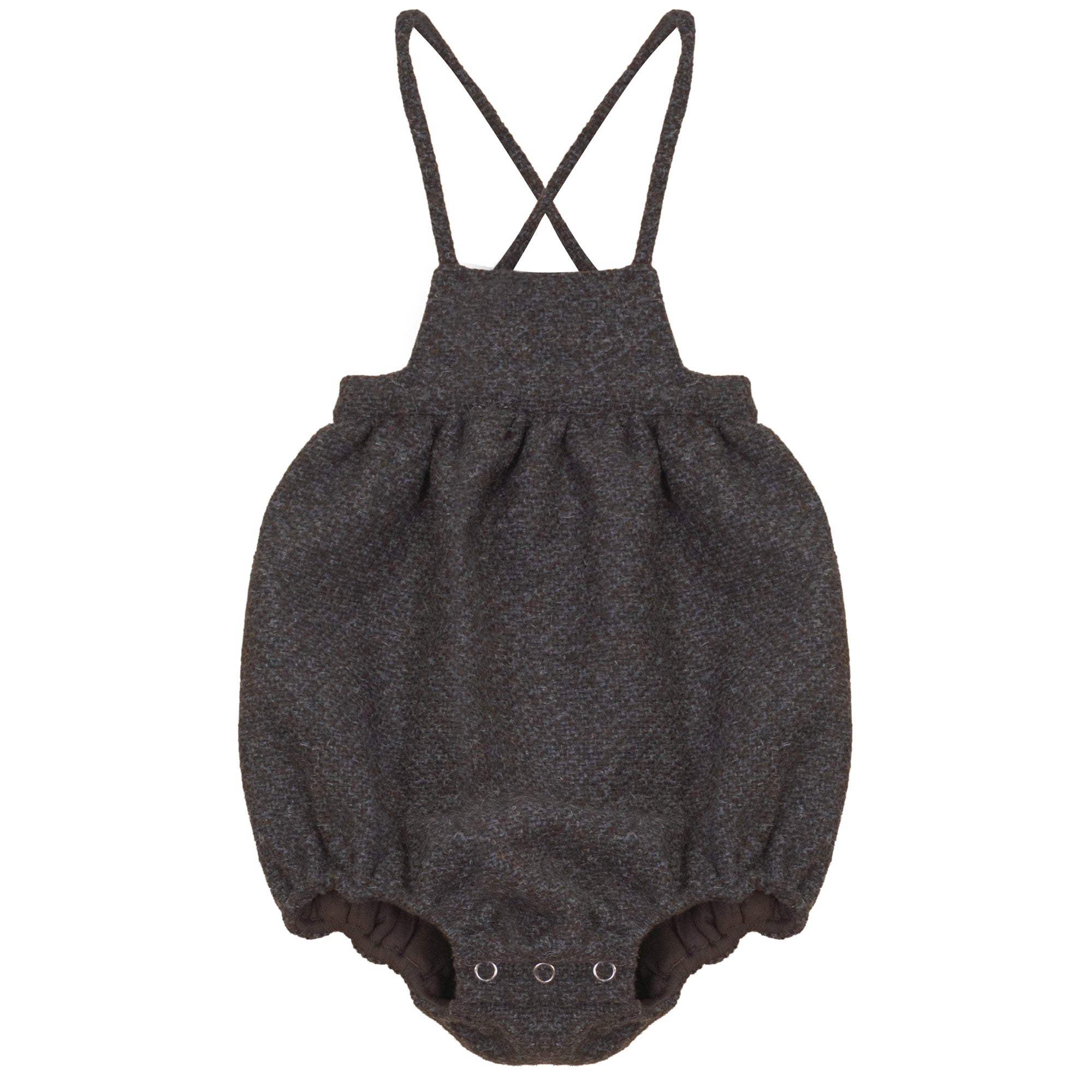Calla Lili Grey/Brown Girl Tweed Romper