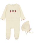 Lilette Strawberry Embroidered Fruit Footie Set