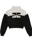 Elisabetta Franchi Two Tone Sweater With Double Logo