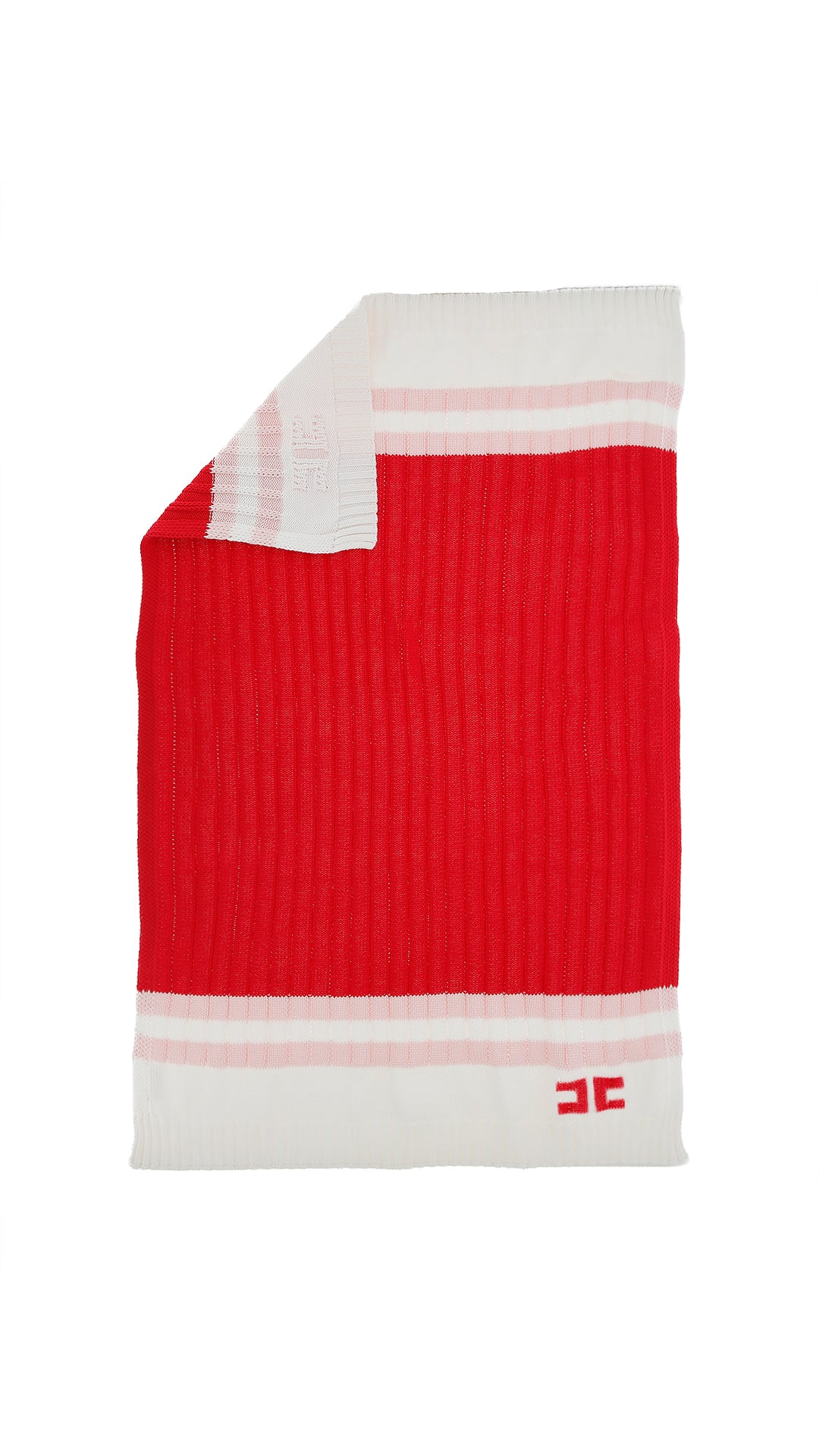 Elisabetta Franchi Ribbed Knit Blanket With Hat