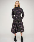 Zaikamoya Purple Flower Taylor Dress