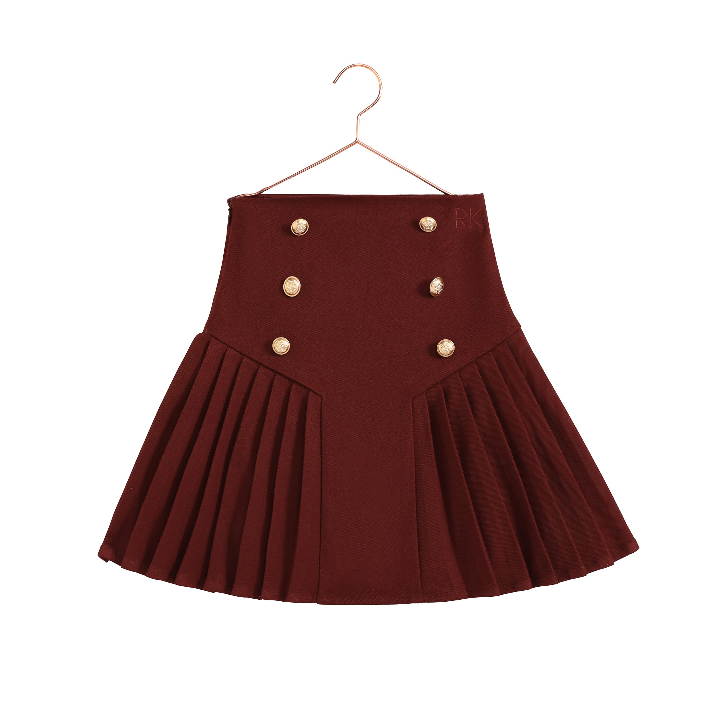 RetroKid Burgundy Emerson Pleat Skirt