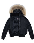 Ellabee Lena Raccoon Fur Black Shearling Bomber