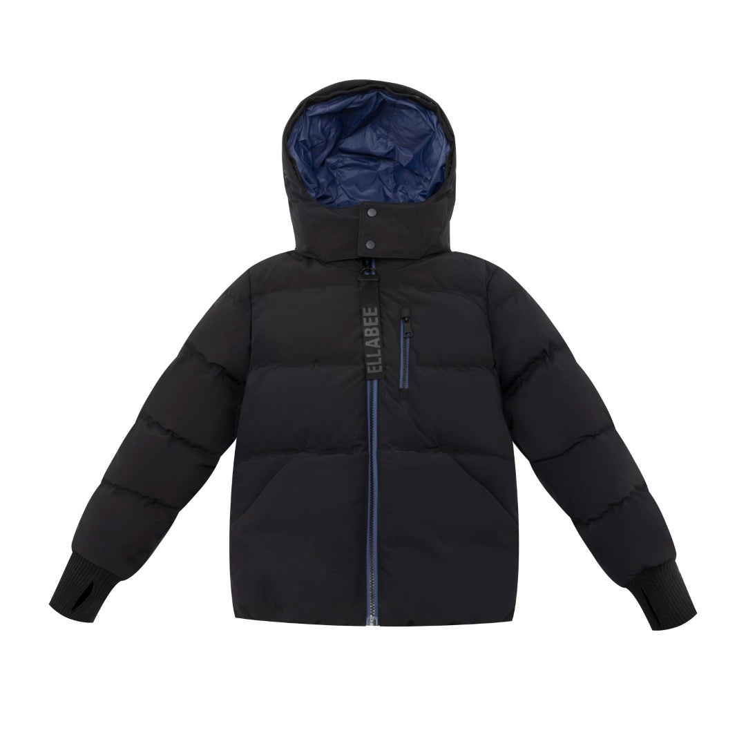 Ellabee Black With Blue Zipper And Lining Racoon Fur Coat
