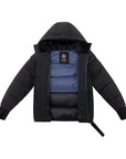 Ellabee Black With Blue Zipper And Lining Racoon Fur Coat