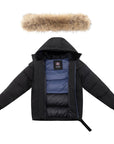 Ellabee Black With Blue Zipper And Lining Racoon Fur Coat