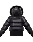 Ellabee Girls Accent Lining Black Fox Fur Coat