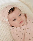 Ely's And Co Pink Floral Pointelle Footie Set
