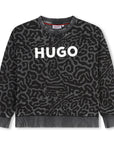 Hugo Black Animal Print Sweatshirt