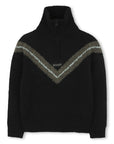 Hugo Black Half Zip Center Print With Collar