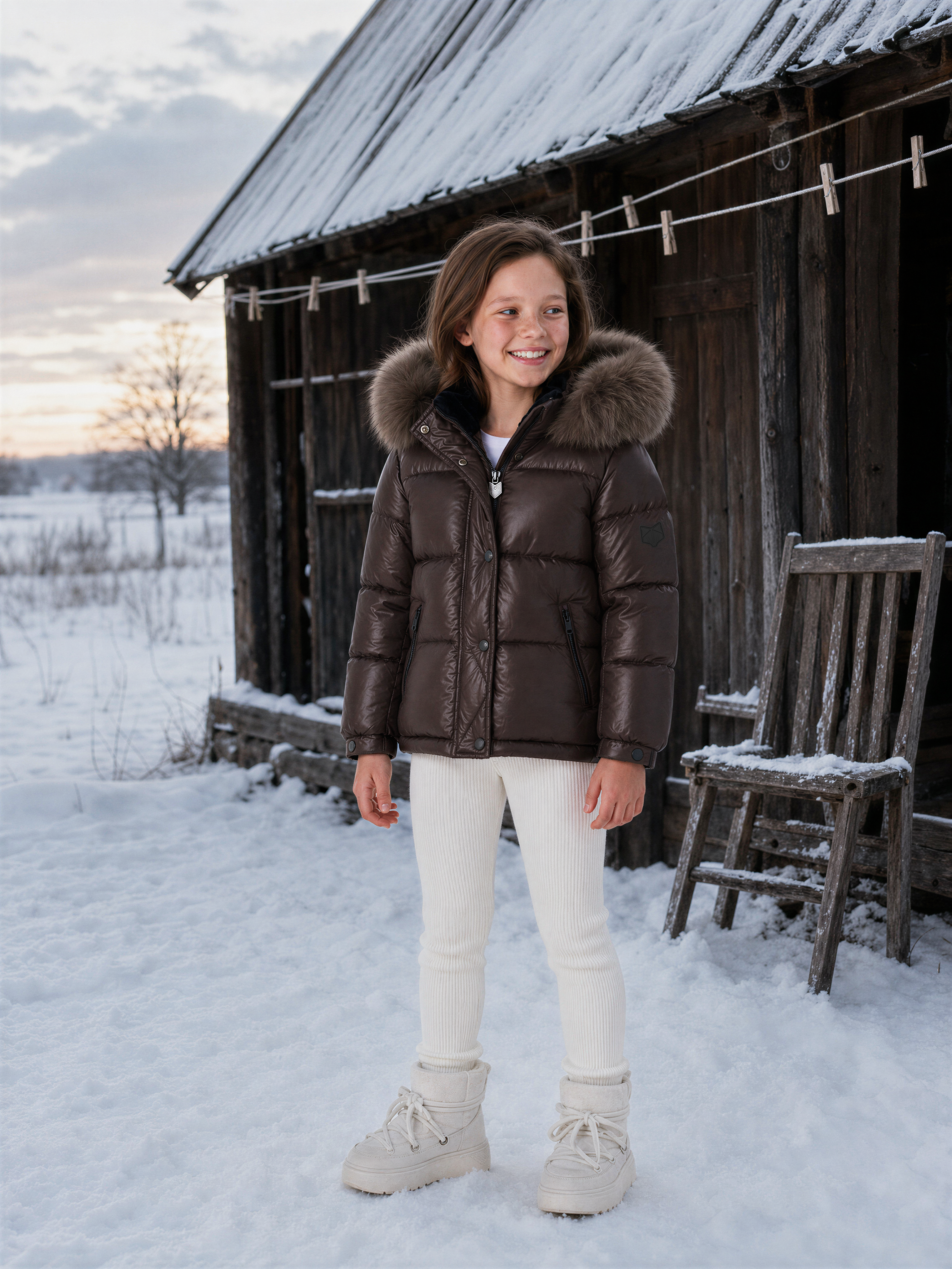 Scotch Bonnet Natural Fur Hood Matt Brown Bomber