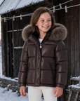 Scotch Bonnet Natural Fur Hood Matt Brown Bomber