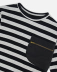 Deux Par Deux Anthracite Stripes Top