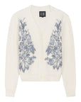 Gem White Embroidery Cardigan