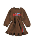 Loud Brown Mountain Elastic Waist Dress
