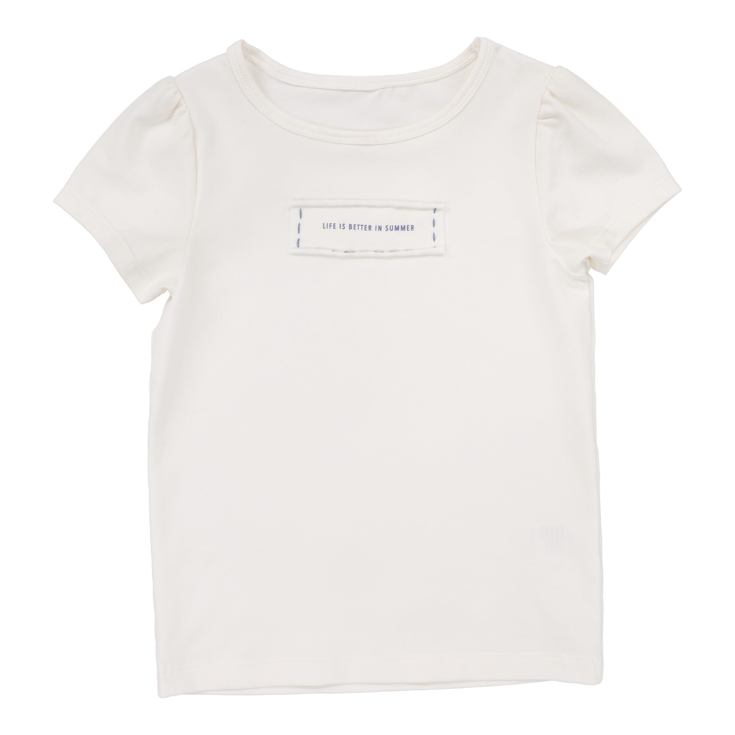 Lil Legs Natural Girls Patch Short Sleeve Tee