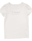 Lil Legs Natural Girls Patch Short Sleeve Tee