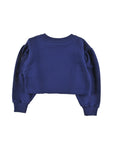 Loud Blue Flower Drop Shoulder Aop Sweater Set