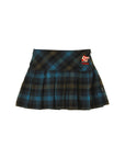 Loud Blue Checked  Pleated Skirt