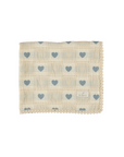 Bebe Organic Heart Blue Patch Blanket