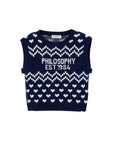 Philosophy Blu Scuro Hearts Sweater Vest