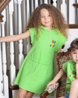 Bopop Green Logo Short Sleeve Dress