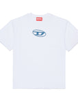 Diesel White T-Shirt With Blue Logo