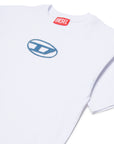 Diesel White T-Shirt With Blue Logo