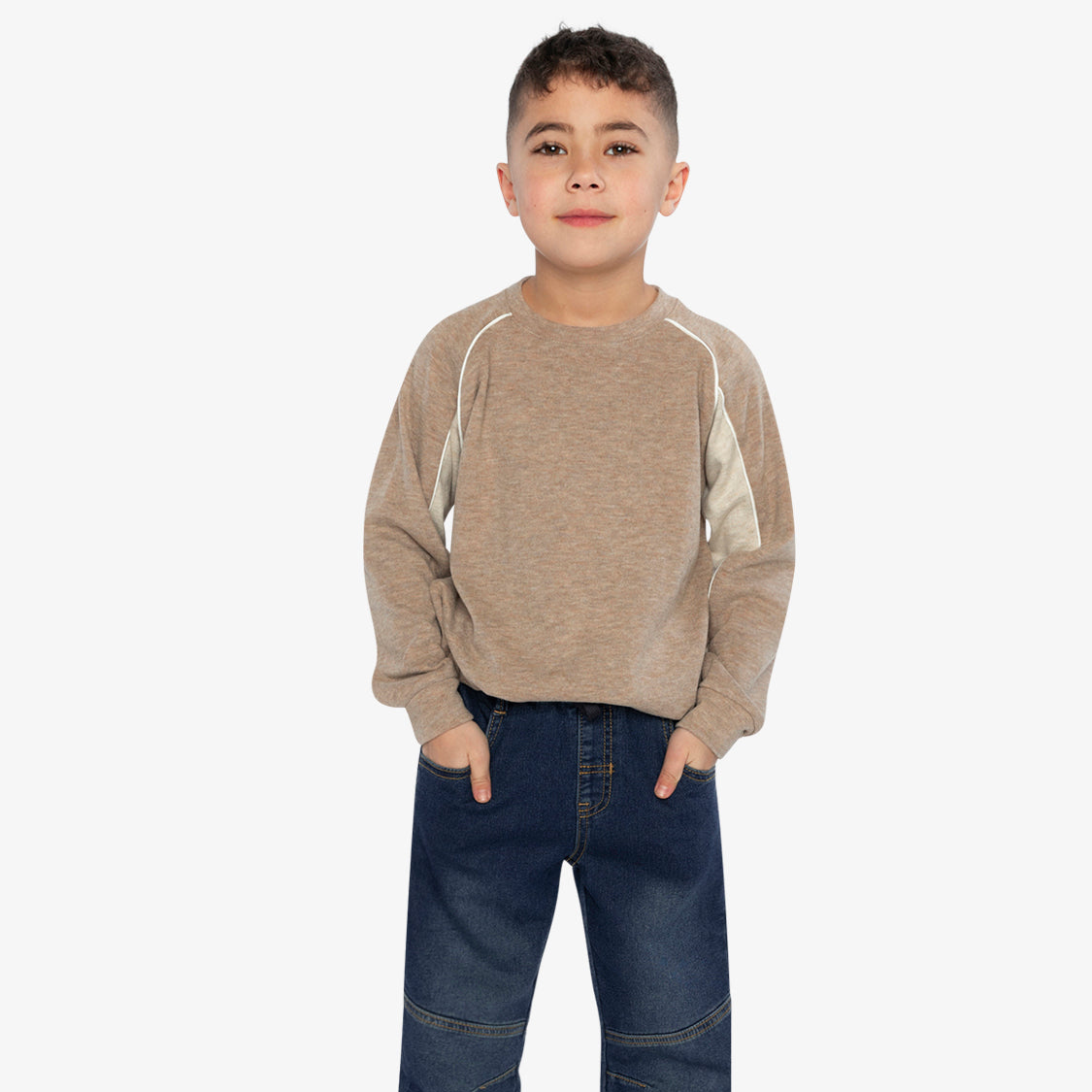 Deux Par Deux Light Taupe Raglan Long Sleeve