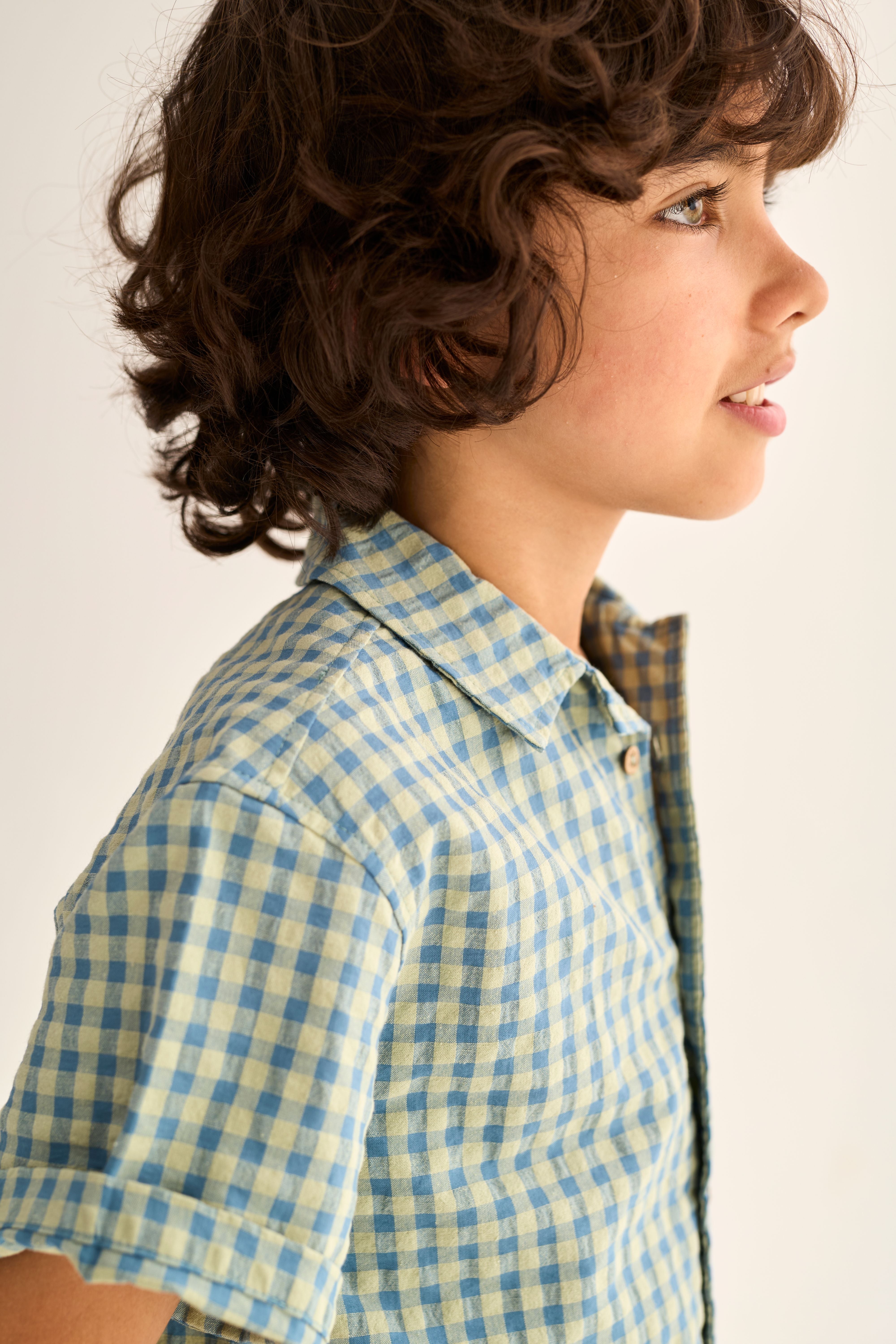 My Little Cozmo Blue Gingham Shorts Set