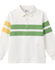 Kix White\Green\Yellow Long Sleeve Polo