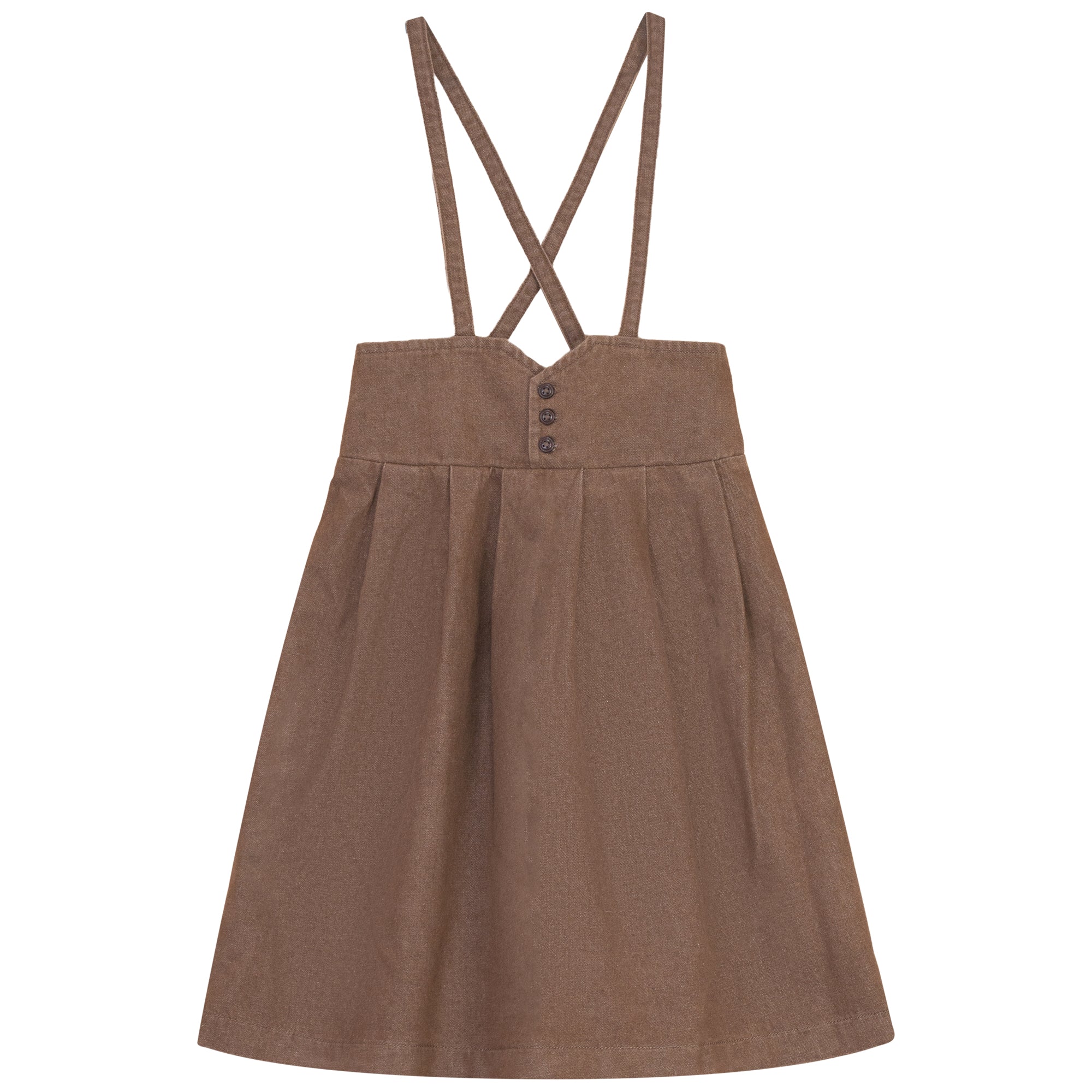 Kix Brown Yoke Detail Denim Jumper Set