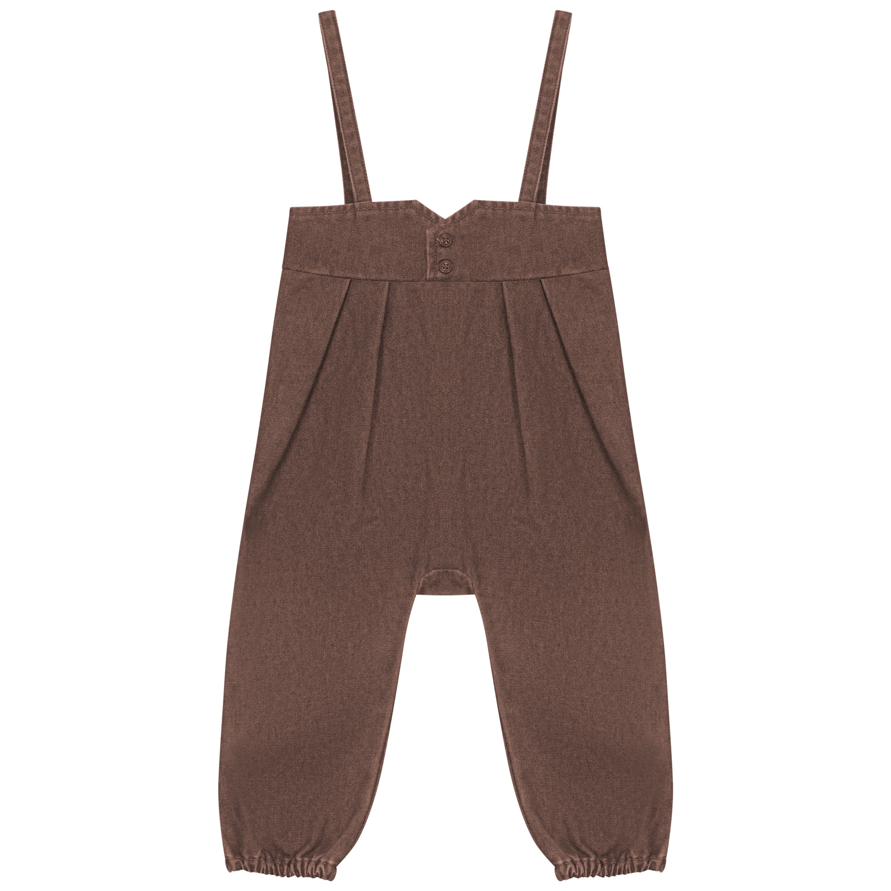 Kix Brown Yoked Detail Denim Romper