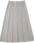 Kix Teen Grey Fringed Hem Pleated Skirt