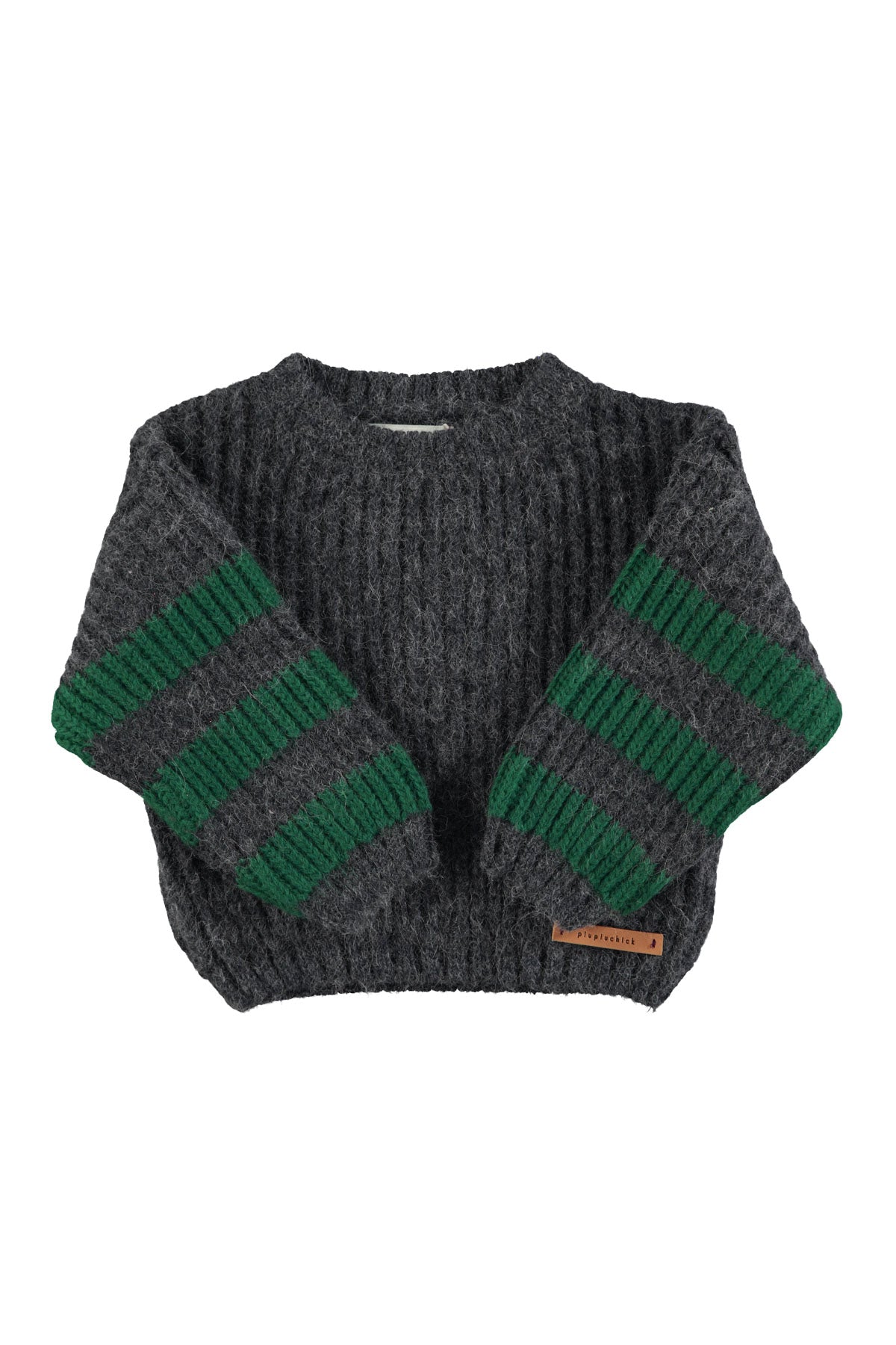 Piupiuchick Grey/Green Stripes Knit Sweater