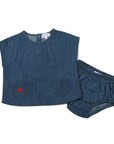 Bopop Denim Scallop Set