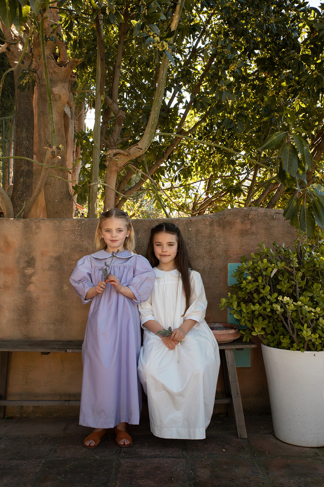 Jouet Lilac Gown With Crochet Trim Collar