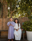 Jouet Lilac Gown With Crochet Trim Collar