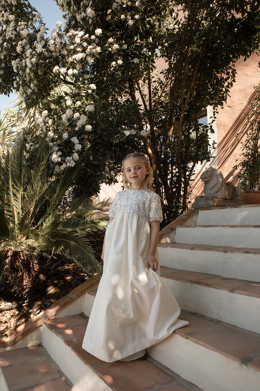 Jouet Ivory Gown With Pearl Top And Bows