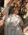 Jouet Ivory Gown With Pearl Top And Bows