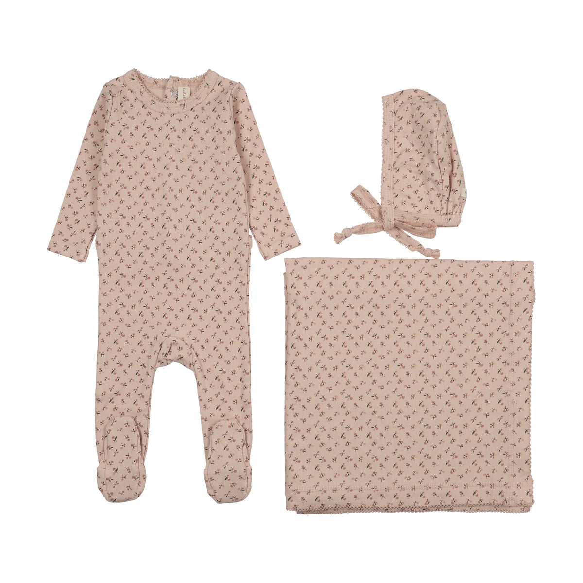 Lilette Pale Pink Cherry Blossom Footie Set