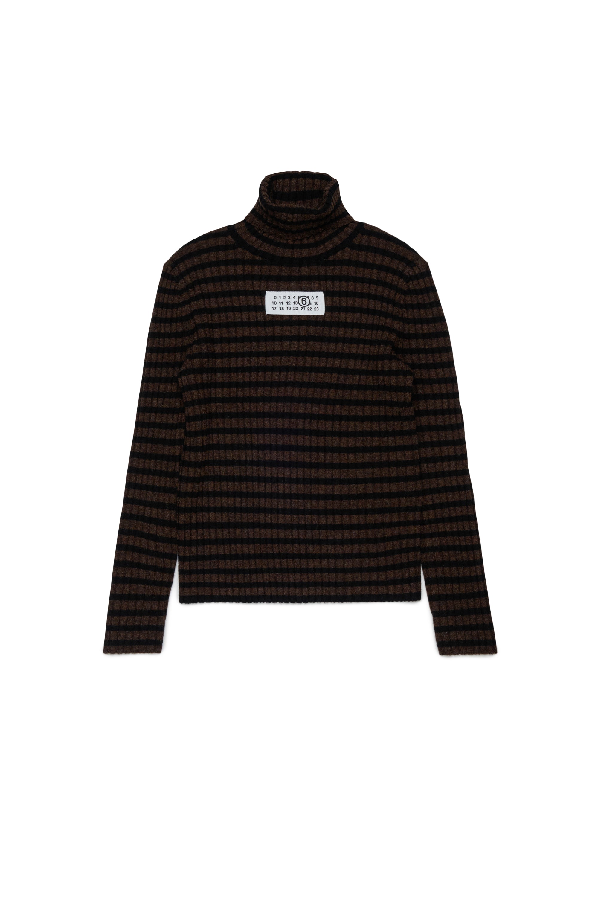 Maison Margie Striped Brown Turtleneck