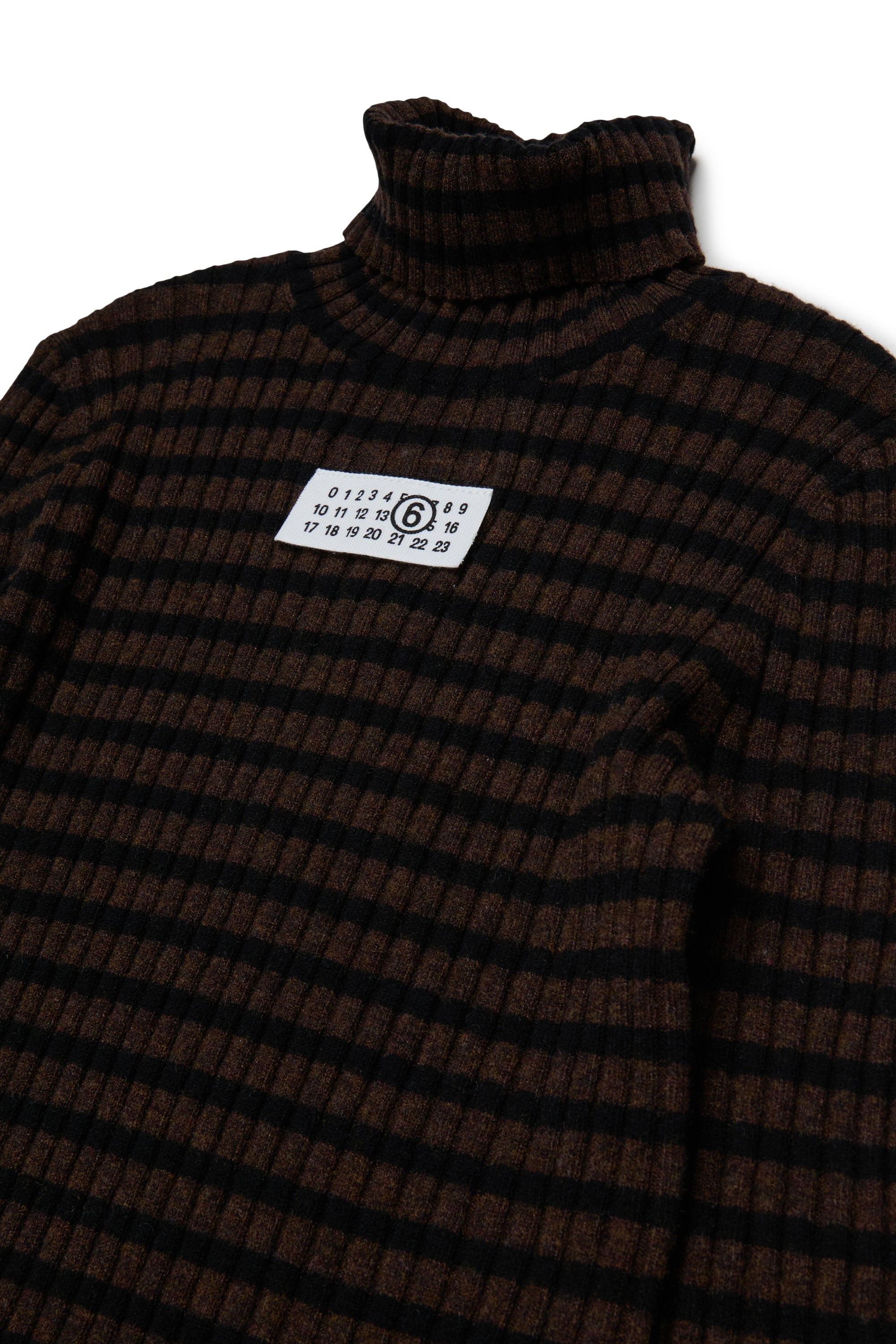 Maison Margie Striped Brown Turtleneck