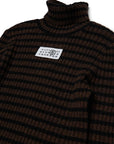 Maison Margie Striped Brown Turtleneck