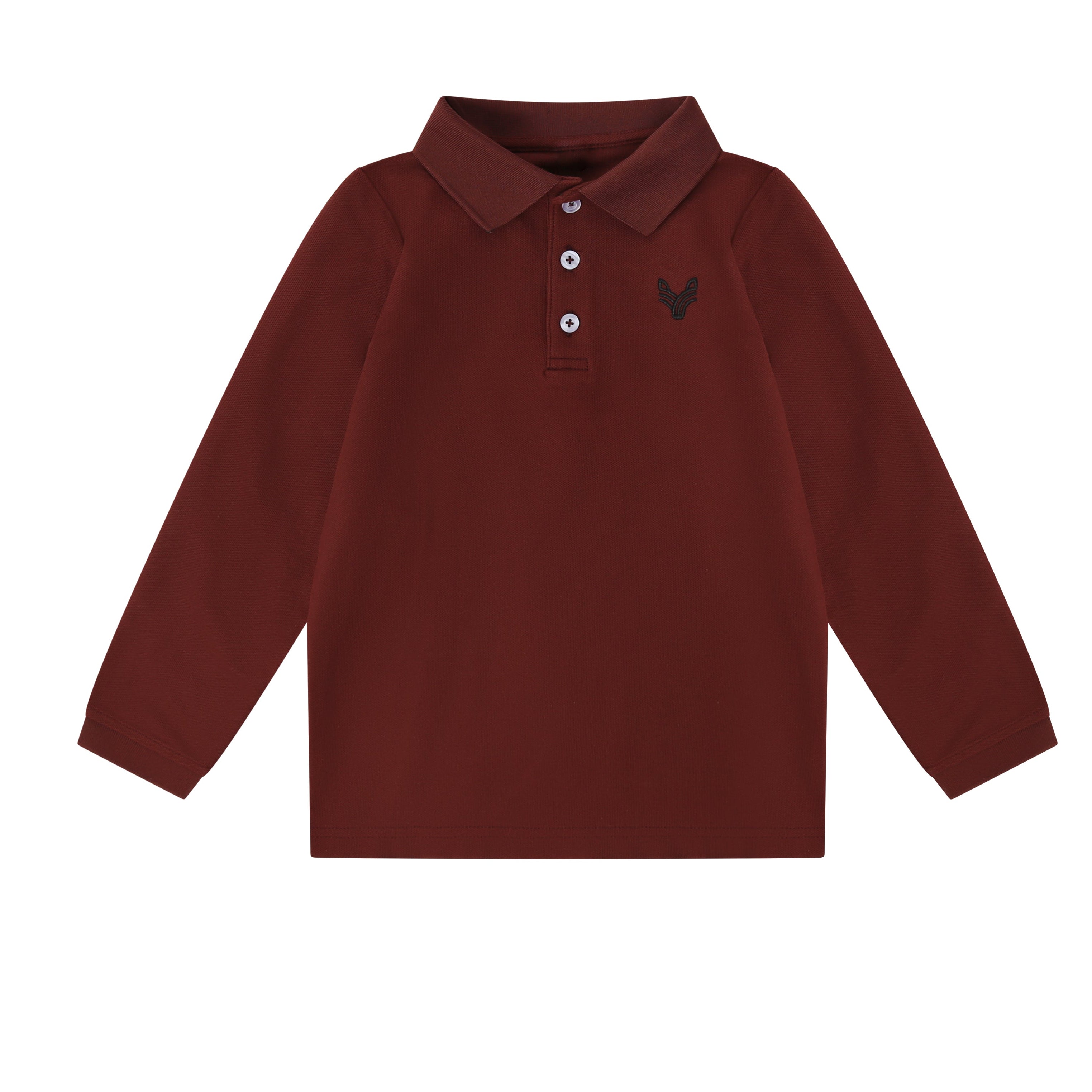 Bopop Burgundy Emblem Long Sleeve Polo