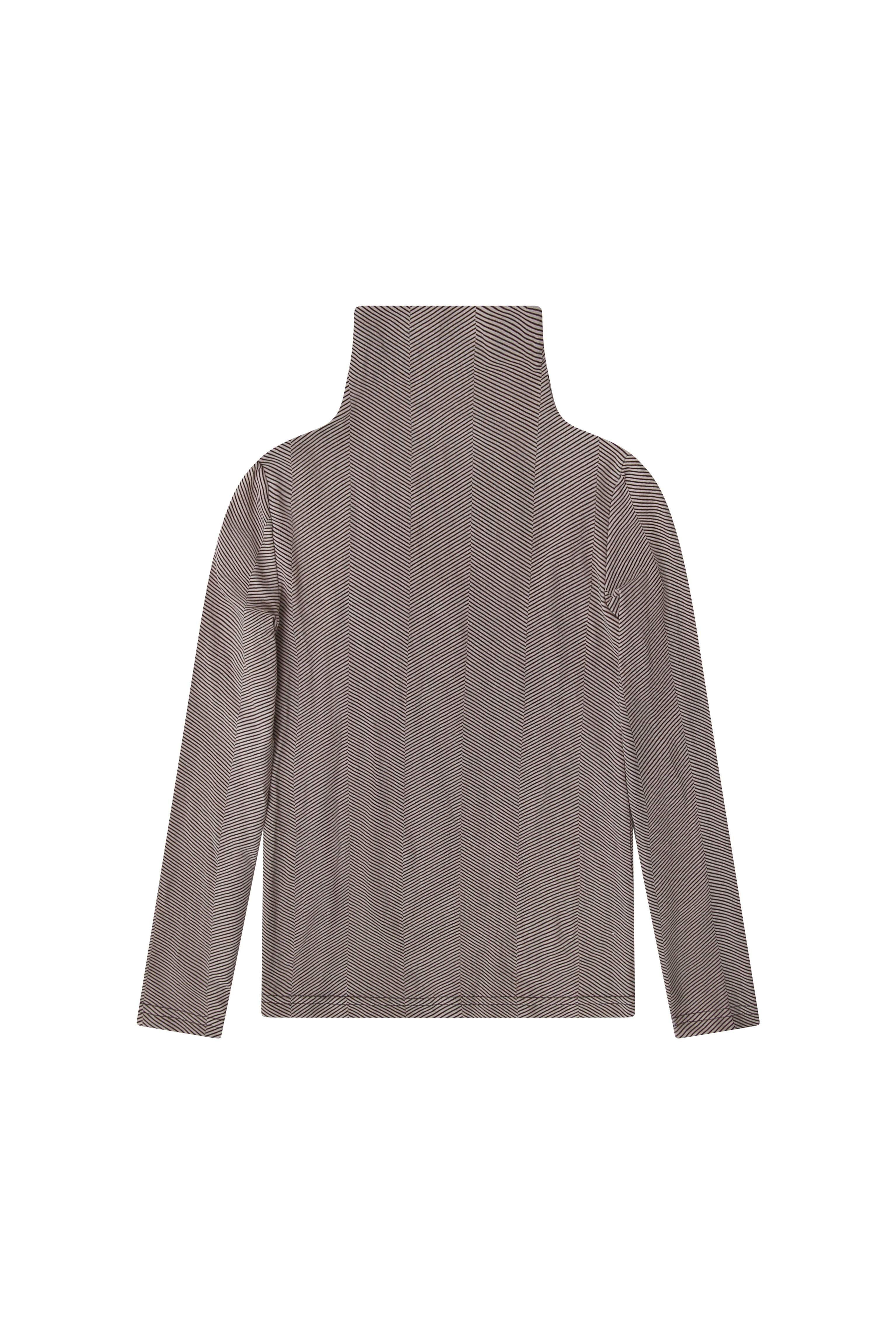 Bopop Taupe Herringbone Mock Neck Jumper Set