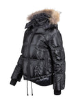 Manteau Black Teen Ruched Puffer