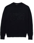 No21 Black Rib Knit Sweater