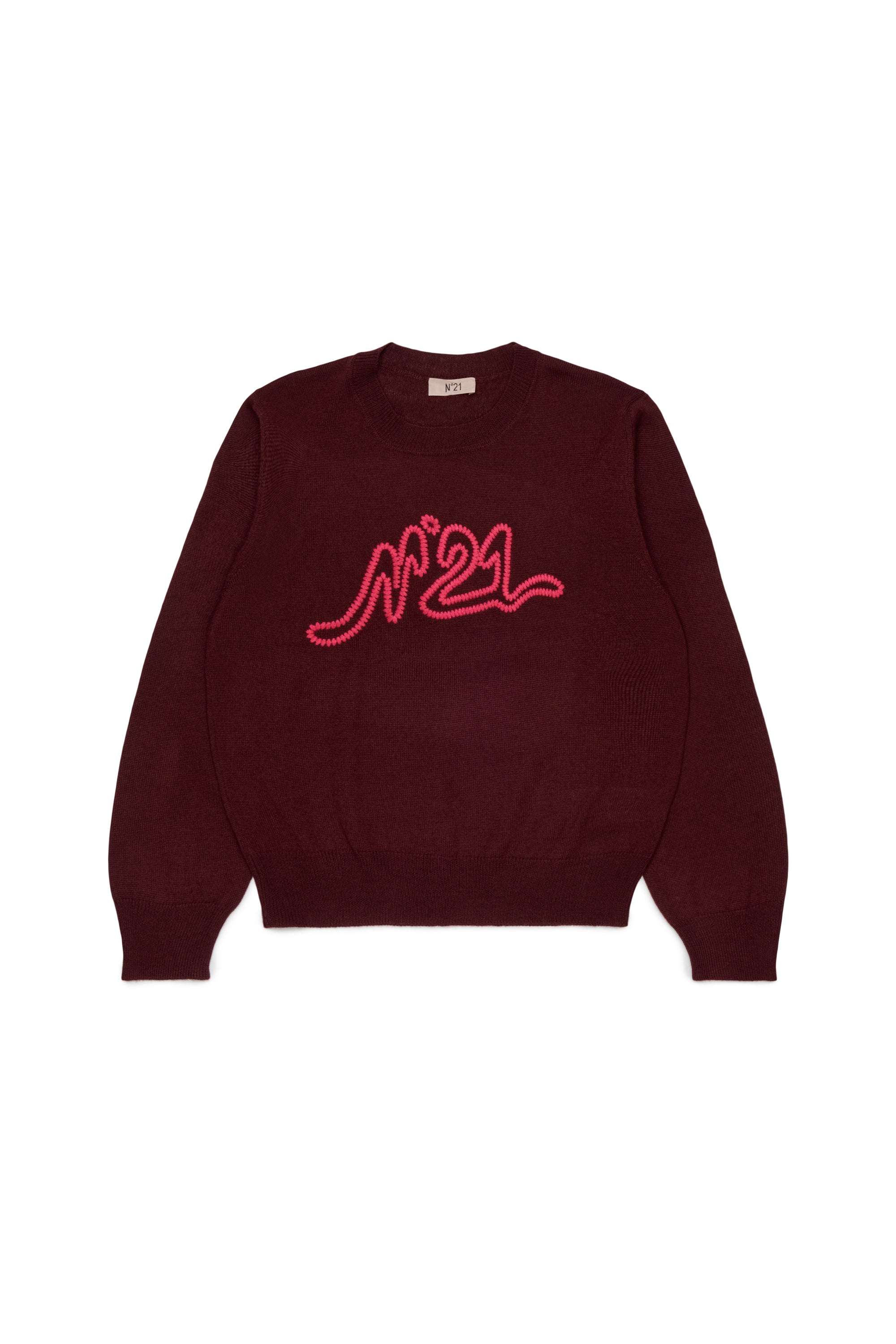 No21 Maroon Red Logo Knit Sweater